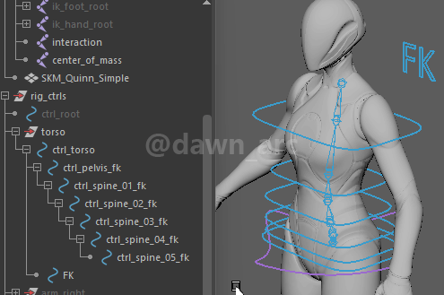 [Maya]Rigging 09 - Spine FK